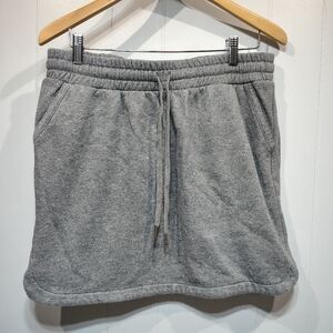 Maurices Gray Sweatshirt Skirt Medium Drawstring Athleisure Mini